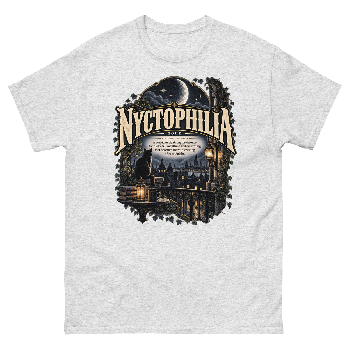 Nyctophilia T-Shirt – Night Lover Definition Tee - WordSmirk™ | Obscure Word Shirts, Hoodies & Gifts
