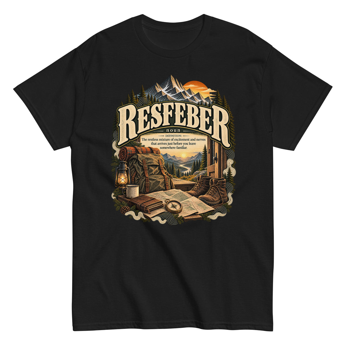 Resfeber T-Shirt – Travel Lover Definition Tee - WordSmirk™ | Obscure Word Shirts, Hoodies & Gifts