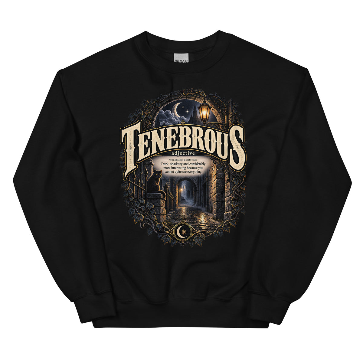 Tenebrous Sweatshirt – Dark Aesthetic Definition Pullover - WordSmirk™ | Obscure Word Shirts, Hoodies & Gifts