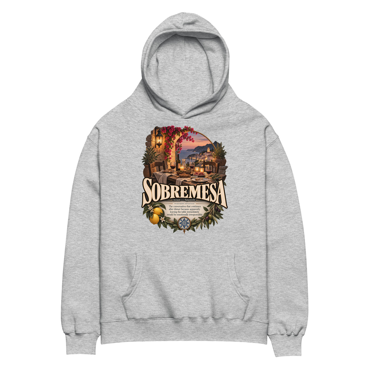 Sobremesa Hoodie – Spanish Word Definition Hoodie - WordSmirk™ | Obscure Word Shirts, Hoodies & Gifts
