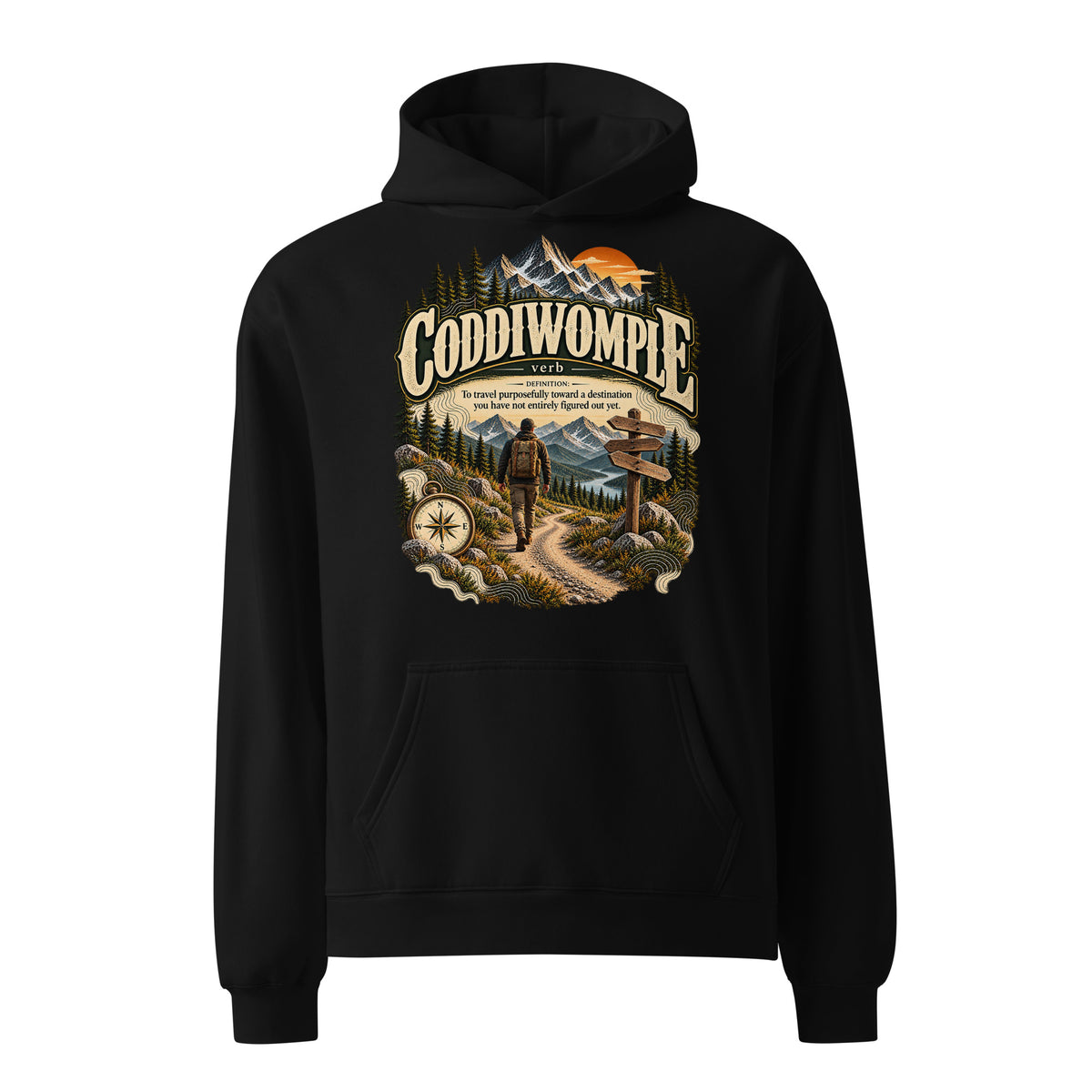 Coddiwomple Hoodie – Wanderlust & Travel Definition Hoodie - WordSmirk™ | Obscure Word Shirts, Hoodies & Gifts