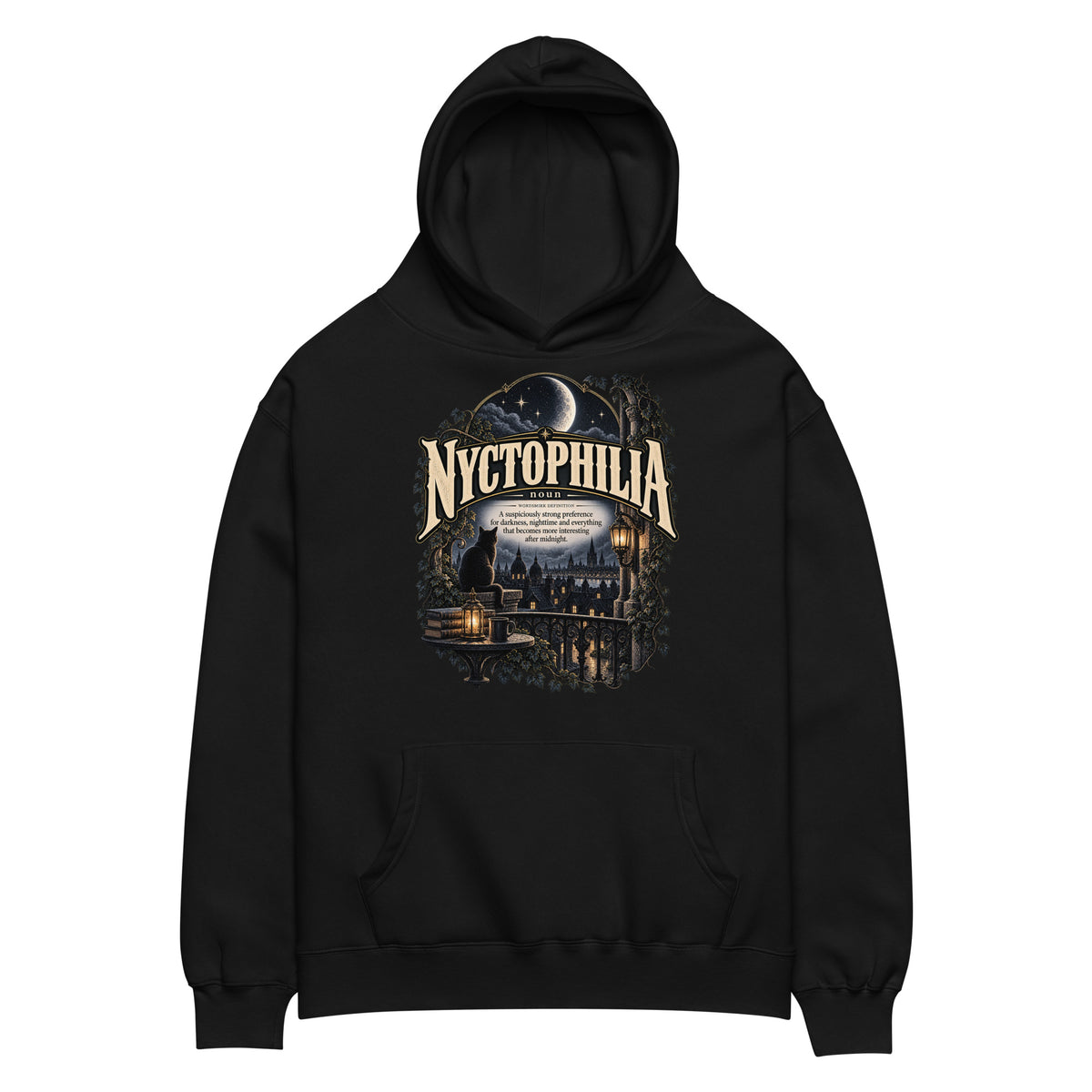 Nyctophilia Hoodie – Night Lover Definition Hoodie - WordSmirk™ | Obscure Word Shirts, Hoodies & Gifts
