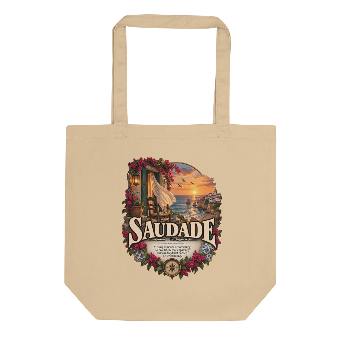 Saudade Tote Bag – Portuguese Word Definition Gift - WordSmirk™ | Obscure Word Shirts, Hoodies & Gifts