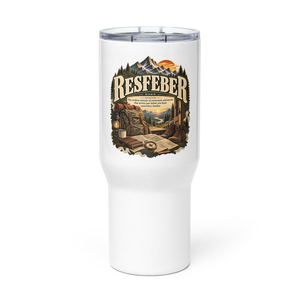 Resfeber Travel Mug – Wanderlust & Travel Lover Mug - WordSmirk™ | Obscure Word Shirts, Hoodies & Gifts