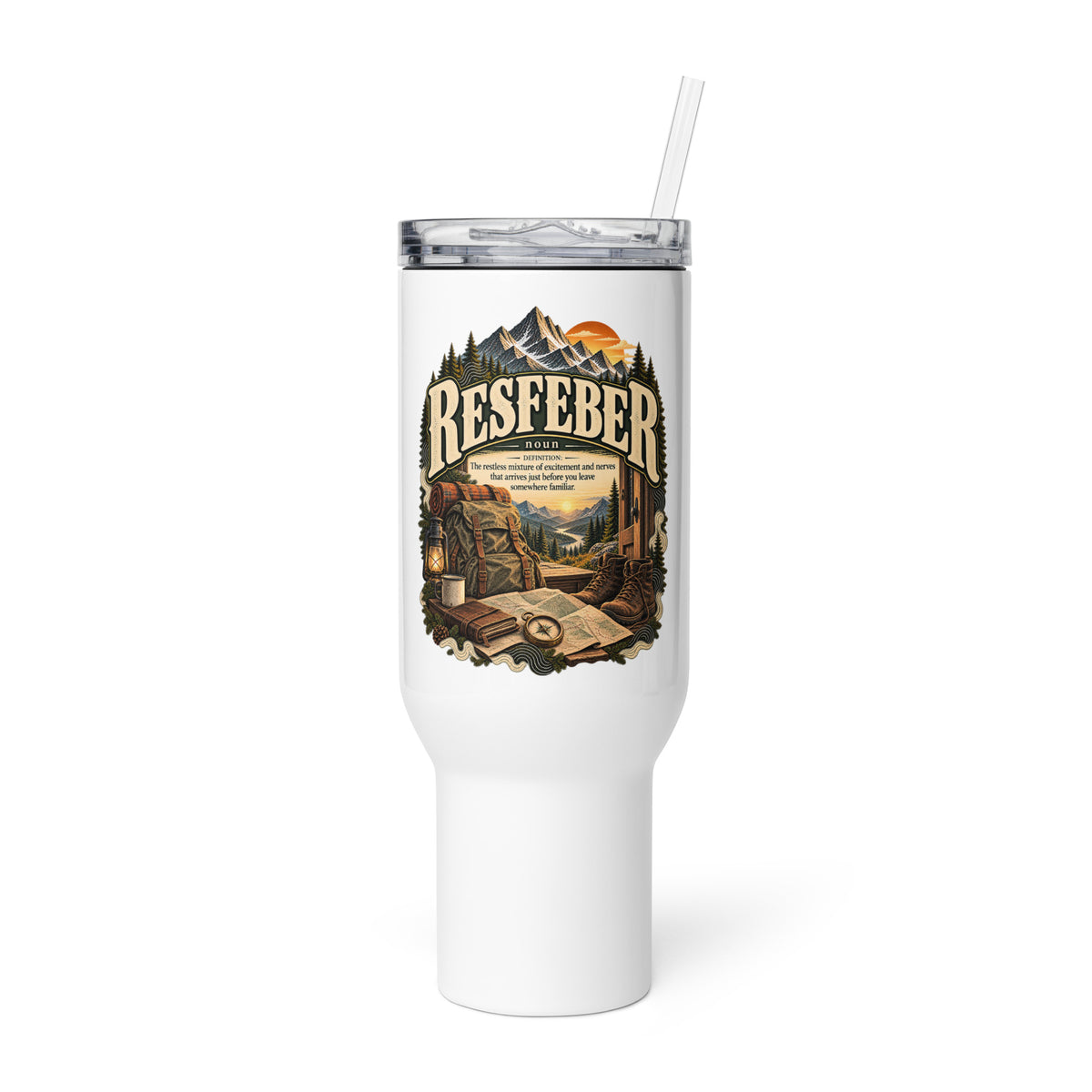 Resfeber Travel Mug – Wanderlust & Travel Lover Mug - WordSmirk™ | Obscure Word Shirts, Hoodies & Gifts
