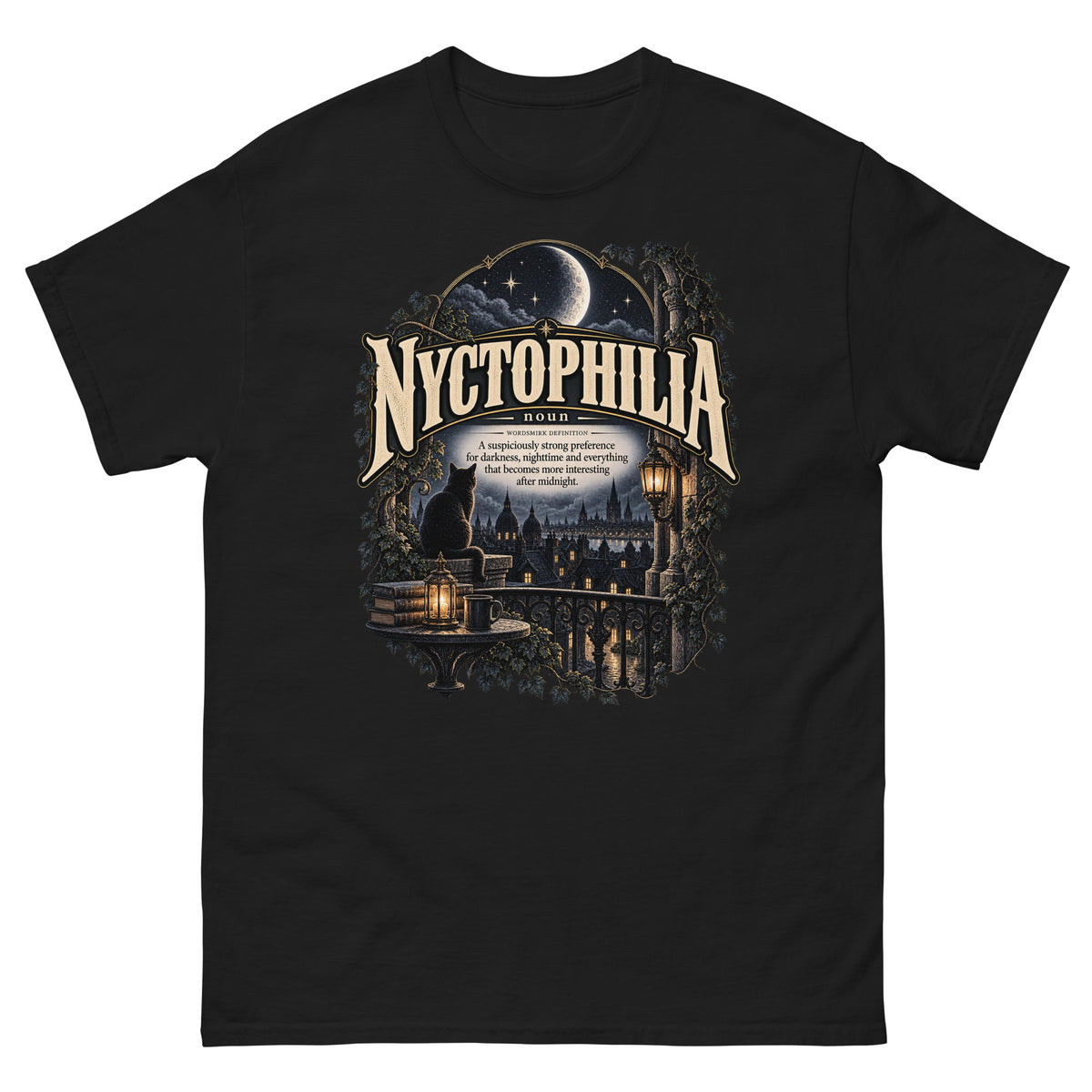 Nyctophilia T-Shirt – Night Lover Definition Tee - WordSmirk™ | Obscure Word Shirts, Hoodies & Gifts