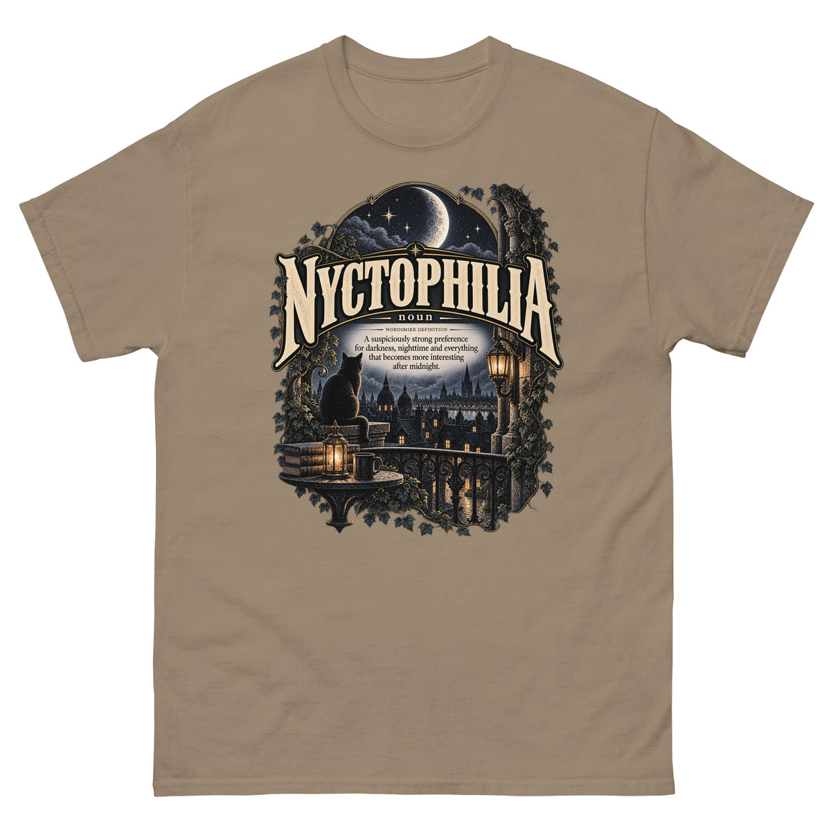 Nyctophilia T-Shirt – Night Lover Definition Tee - WordSmirk™ | Obscure Word Shirts, Hoodies & Gifts