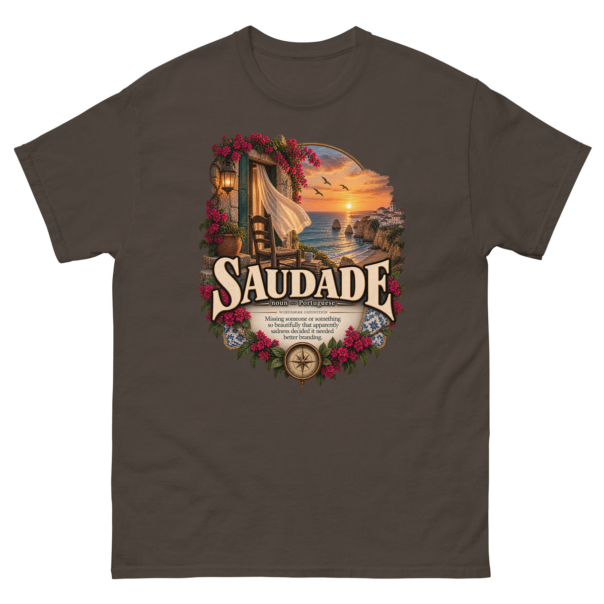 Saudade T-Shirt – Portuguese Word Definition Tee - WordSmirk™ | Obscure Word Shirts, Hoodies & Gifts