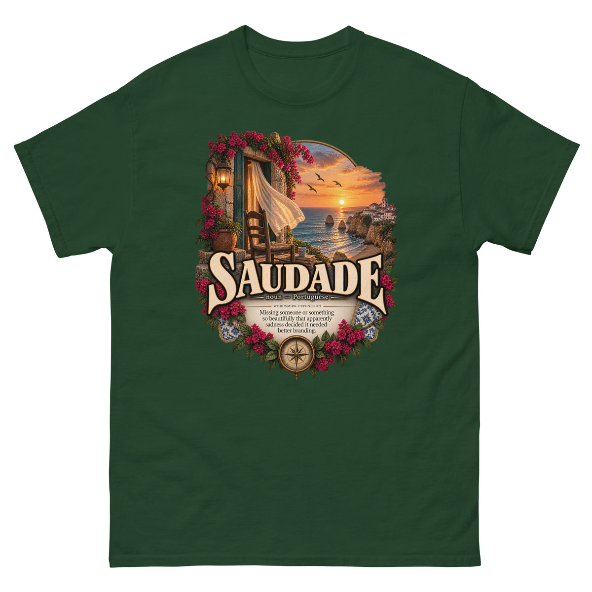 Saudade T-Shirt – Portuguese Word Definition Tee - WordSmirk™ | Obscure Word Shirts, Hoodies & Gifts