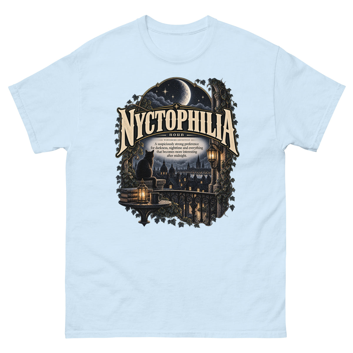 Nyctophilia T-Shirt – Night Lover Definition Tee - WordSmirk™ | Obscure Word Shirts, Hoodies & Gifts