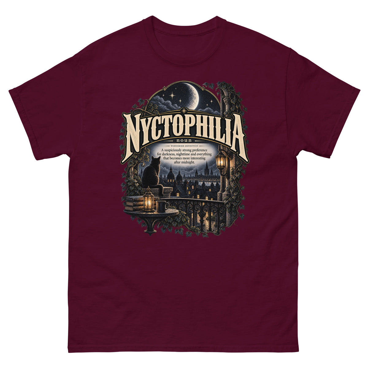Nyctophilia T-Shirt – Night Lover Definition Tee - WordSmirk™ | Obscure Word Shirts, Hoodies & Gifts