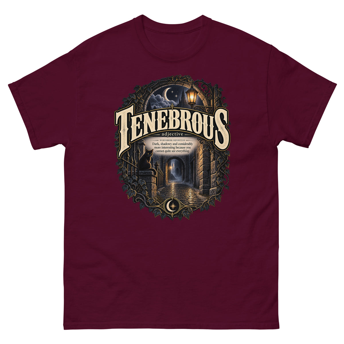 Tenebrous T-Shirt – Dark Aesthetic Definition Tee - WordSmirk™ | Obscure Word Shirts, Hoodies & Gifts