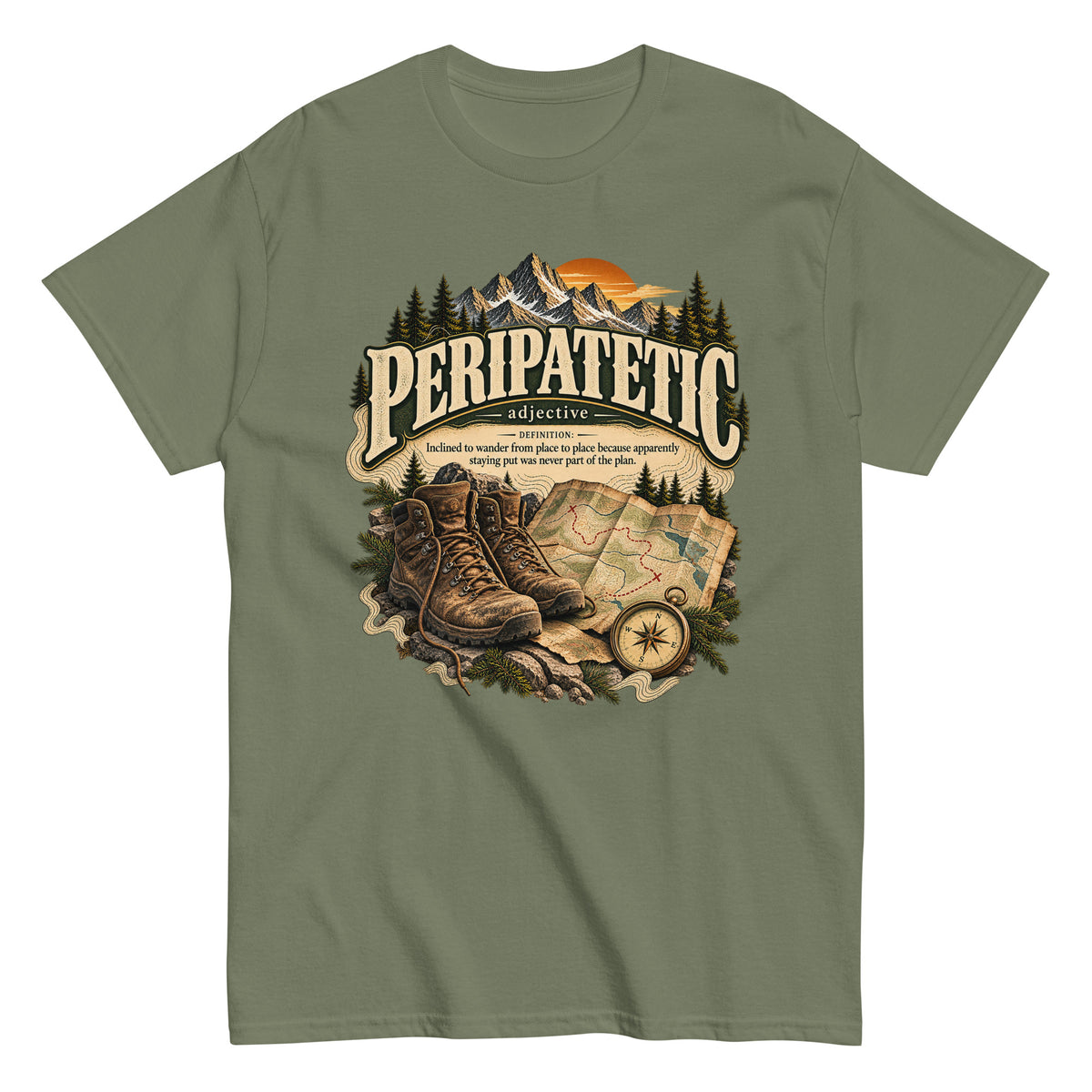 Peripatetic T-Shirt – Wanderer & Travel Lover Definition Tee - WordSmirk™ | Obscure Word Shirts, Hoodies & Gifts
