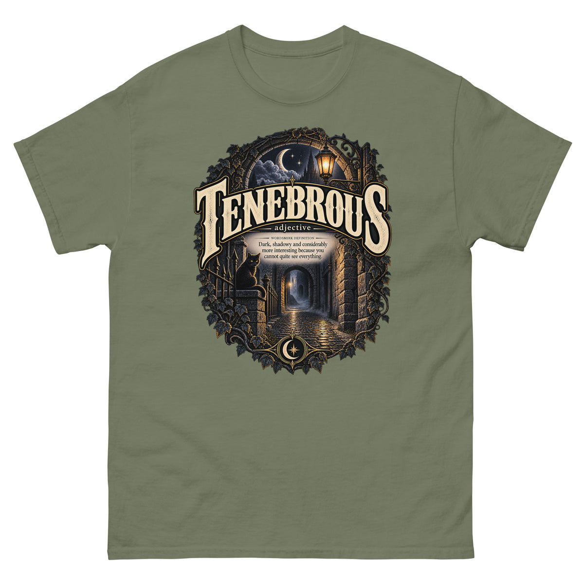 Tenebrous T-Shirt – Dark Aesthetic Definition Tee - WordSmirk™ | Obscure Word Shirts, Hoodies & Gifts