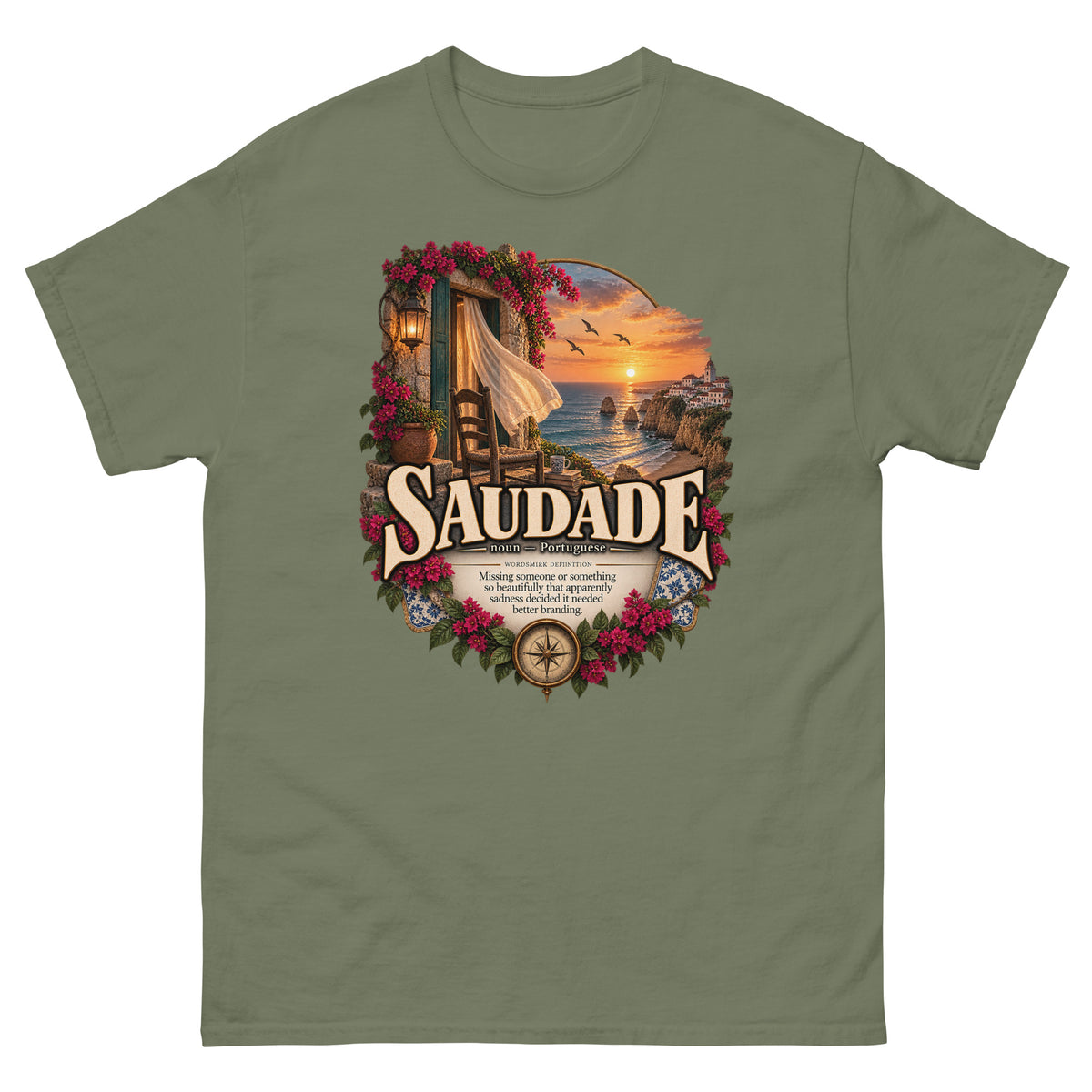 Saudade T-Shirt – Portuguese Word Definition Tee - WordSmirk™ | Obscure Word Shirts, Hoodies & Gifts