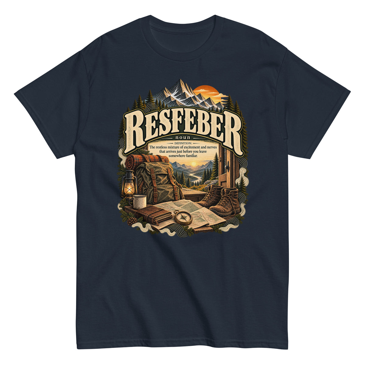 Resfeber T-Shirt – Travel Lover Definition Tee - WordSmirk™ | Obscure Word Shirts, Hoodies & Gifts