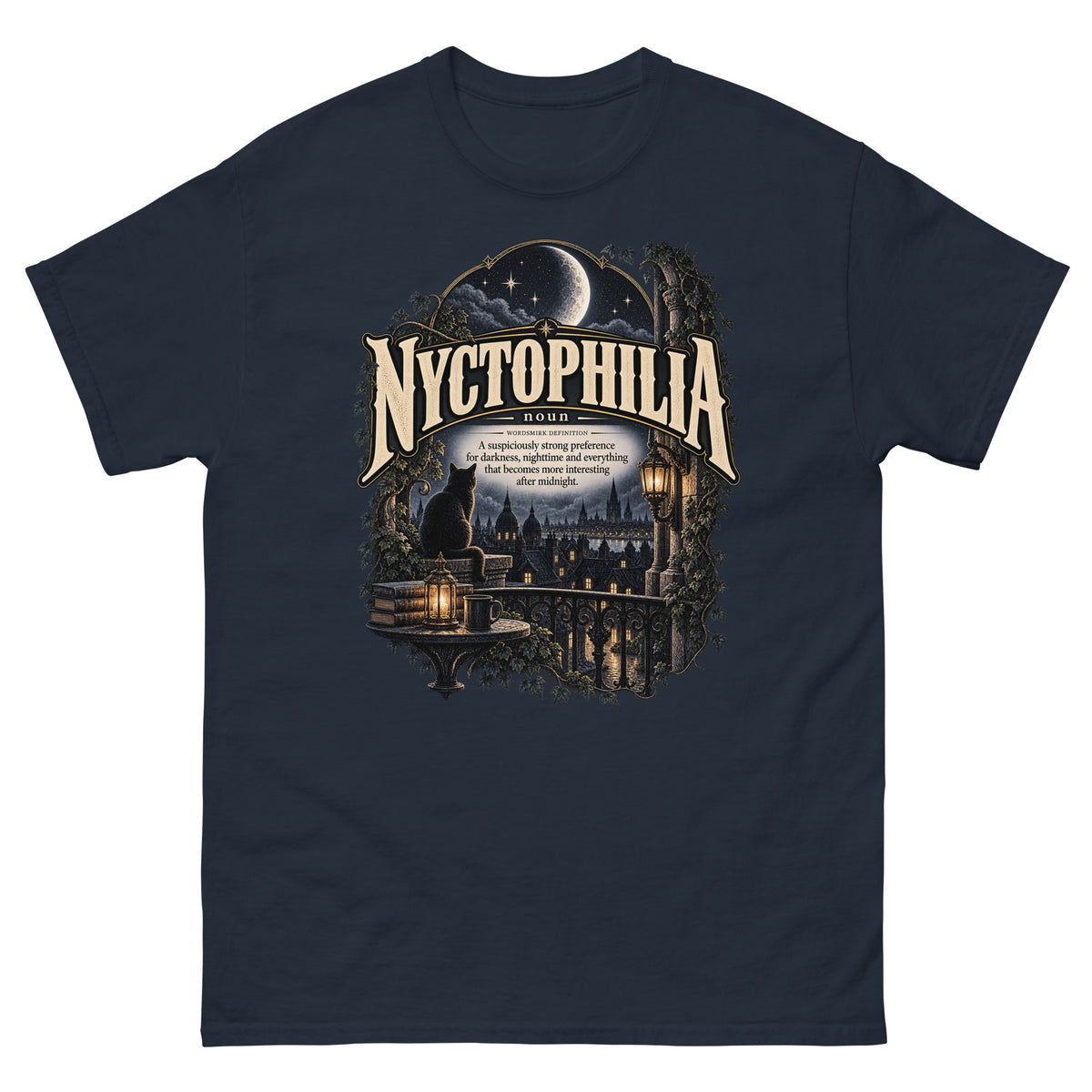 Nyctophilia T-Shirt – Night Lover Definition Tee - WordSmirk™ | Obscure Word Shirts, Hoodies & Gifts