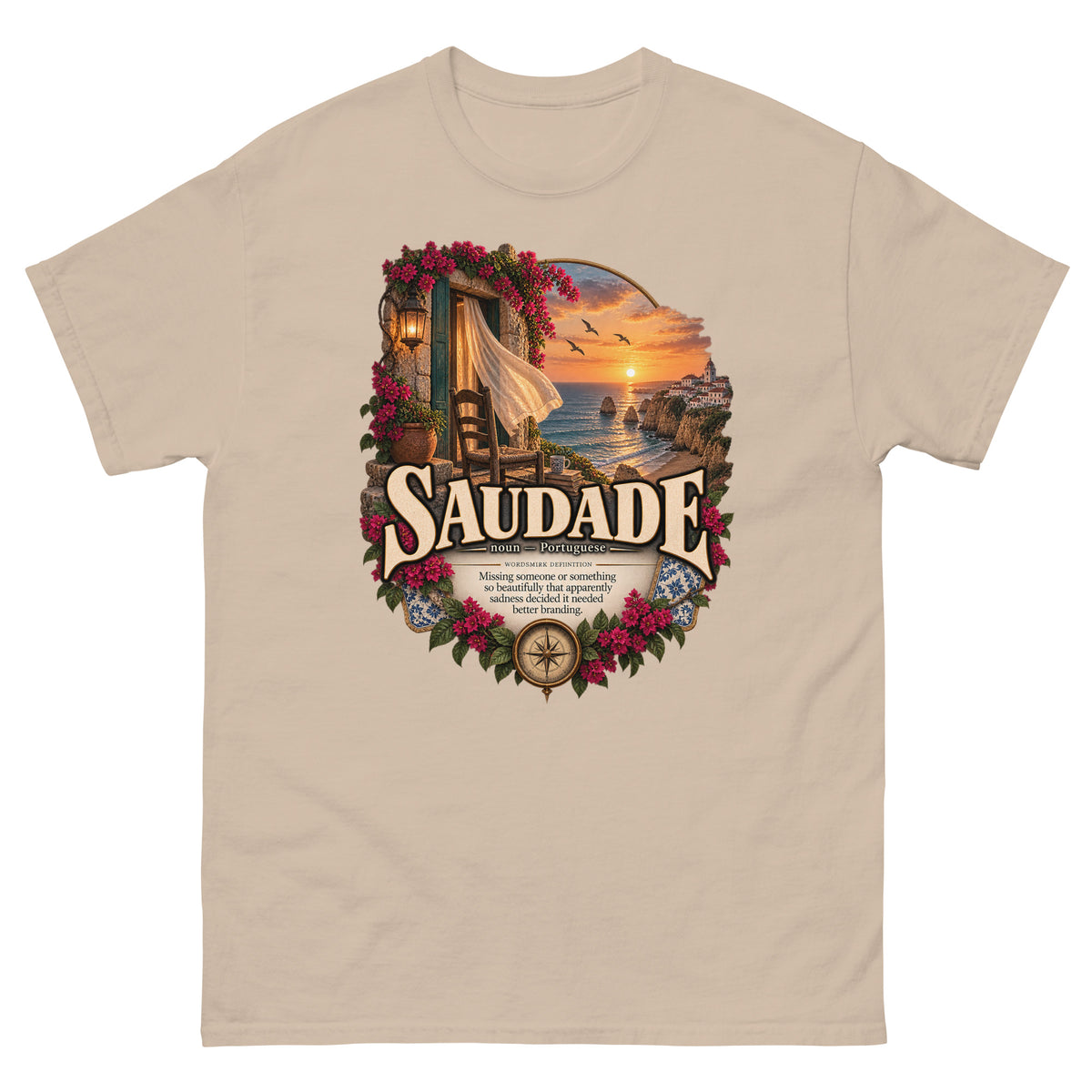 Saudade T-Shirt – Portuguese Word Definition Tee - WordSmirk™ | Obscure Word Shirts, Hoodies & Gifts