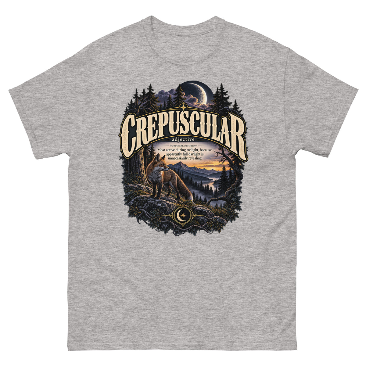 Crepuscular T-Shirt – Twilight Definition Tee - WordSmirk™ | Obscure Word Shirts, Hoodies & Gifts