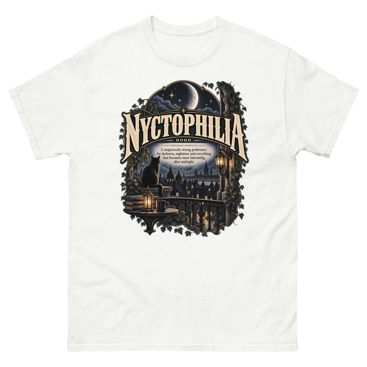 Nyctophilia T-Shirt – Night Lover Definition Tee - WordSmirk™ | Obscure Word Shirts, Hoodies & Gifts