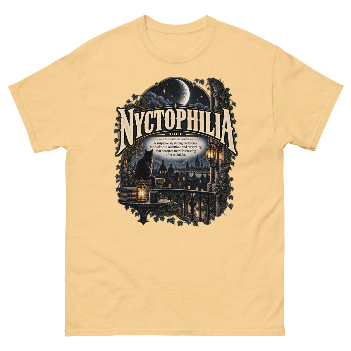 Nyctophilia T-Shirt – Night Lover Definition Tee - WordSmirk™ | Obscure Word Shirts, Hoodies & Gifts