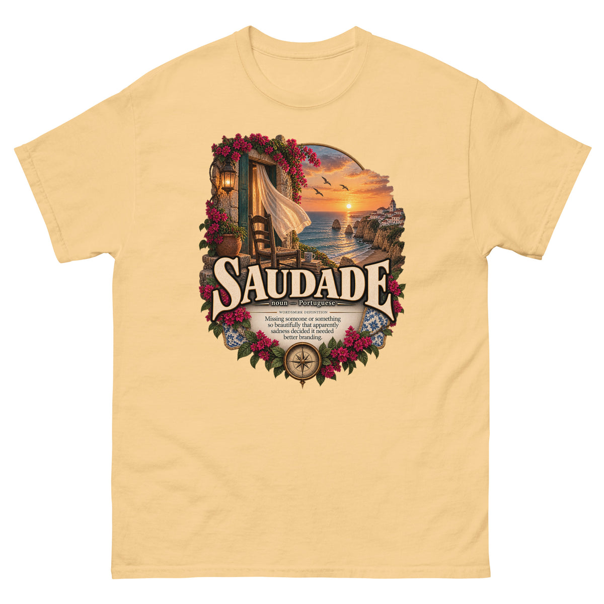 Saudade T-Shirt – Portuguese Word Definition Tee - WordSmirk™ | Obscure Word Shirts, Hoodies & Gifts