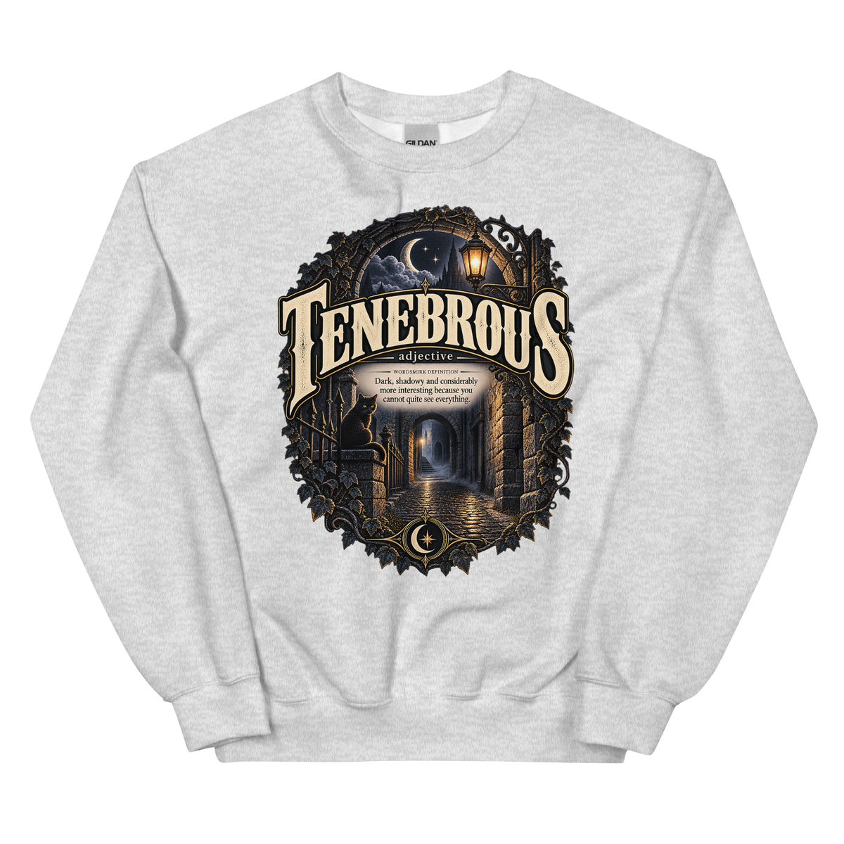 Tenebrous Sweatshirt – Dark Aesthetic Definition Pullover - WordSmirk™ | Obscure Word Shirts, Hoodies & Gifts
