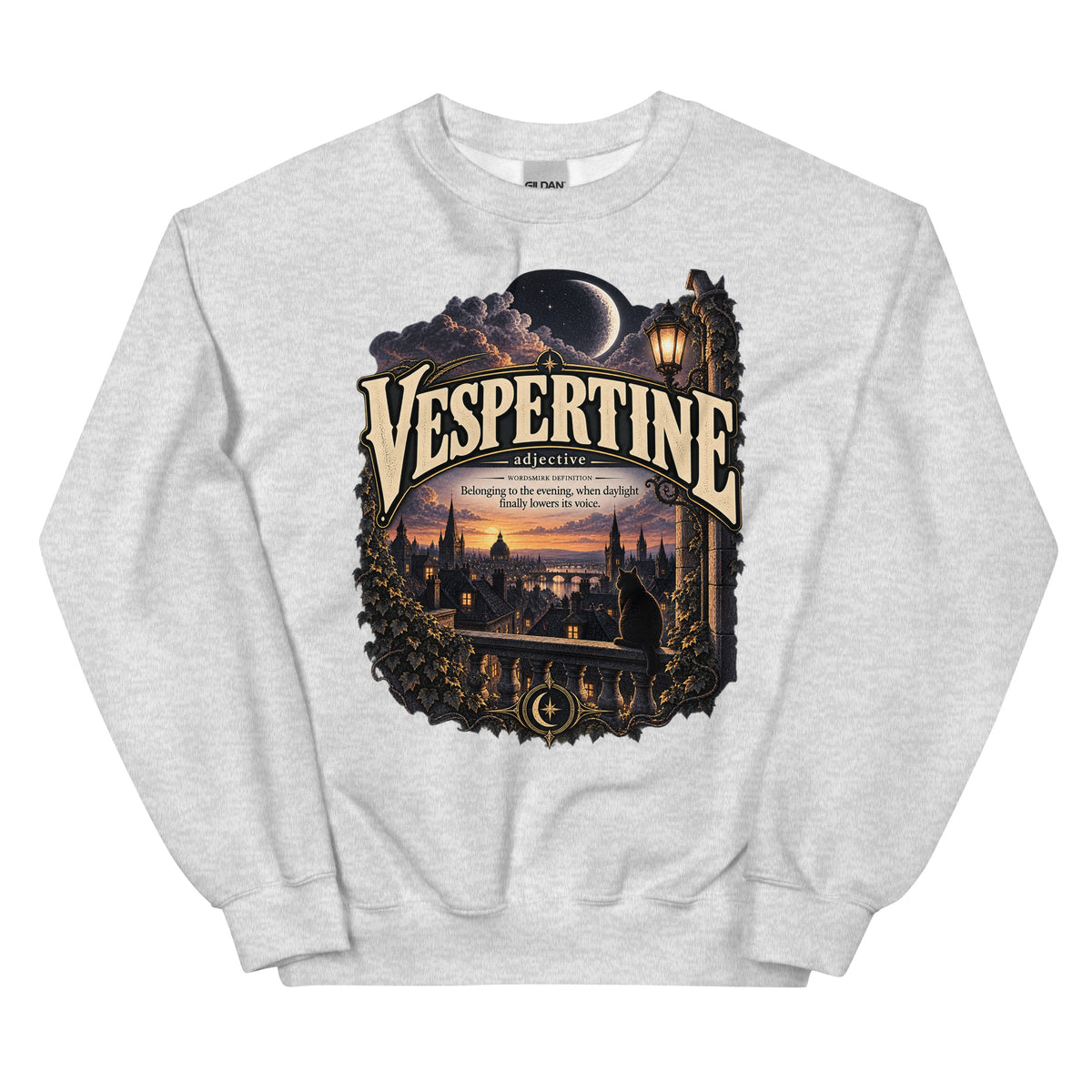 Vespertine Sweatshirt – Evening Lover Definition Pullover - WordSmirk™ | Obscure Word Shirts, Hoodies & Gifts
