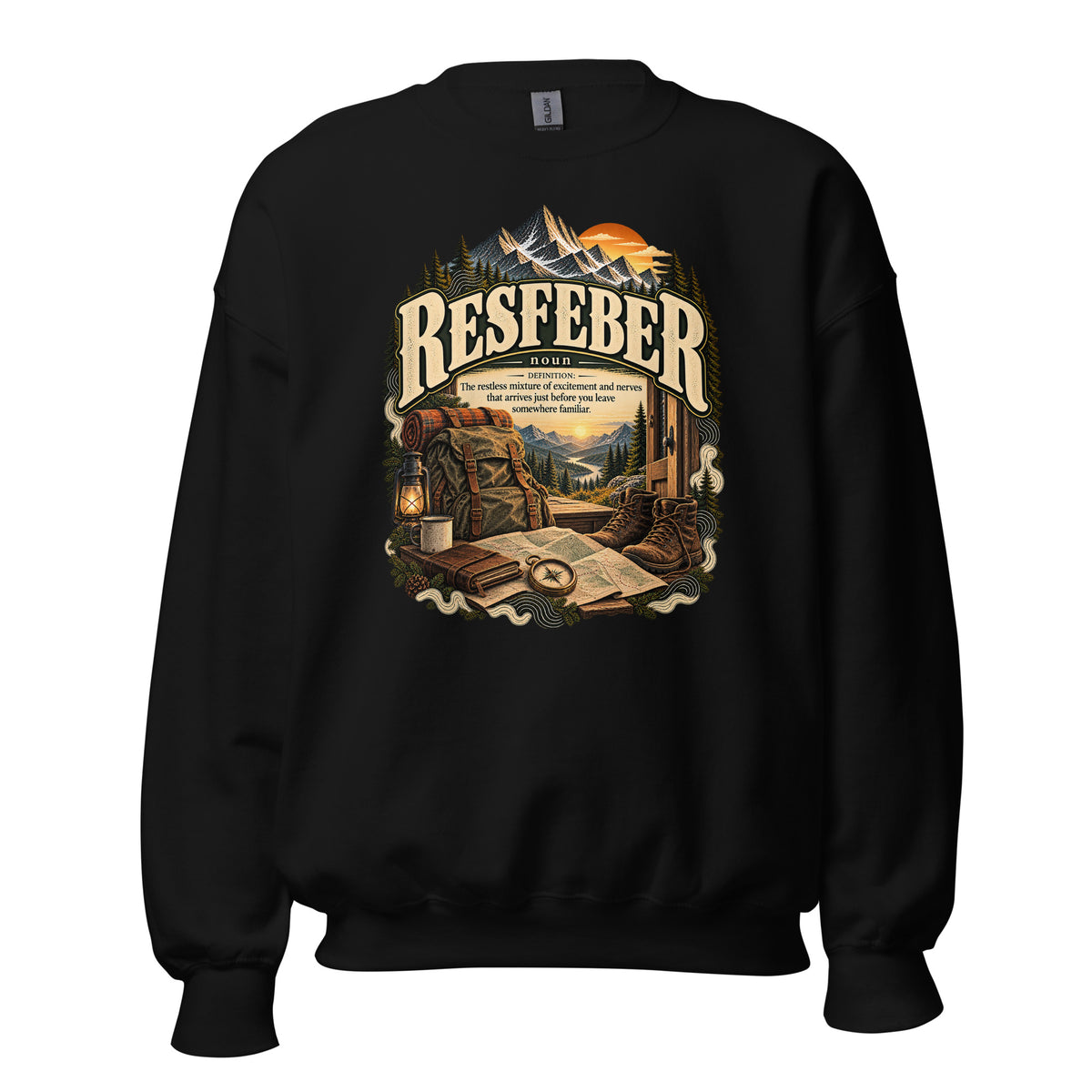 Resfeber Sweatshirt – Travel Anticipation Definition Pullover - WordSmirk™ | Obscure Word Shirts, Hoodies & Gifts