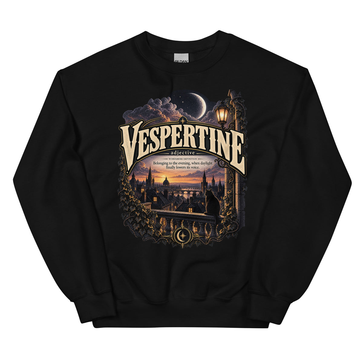 Vespertine Sweatshirt – Evening Lover Definition Pullover - WordSmirk™ | Obscure Word Shirts, Hoodies & Gifts
