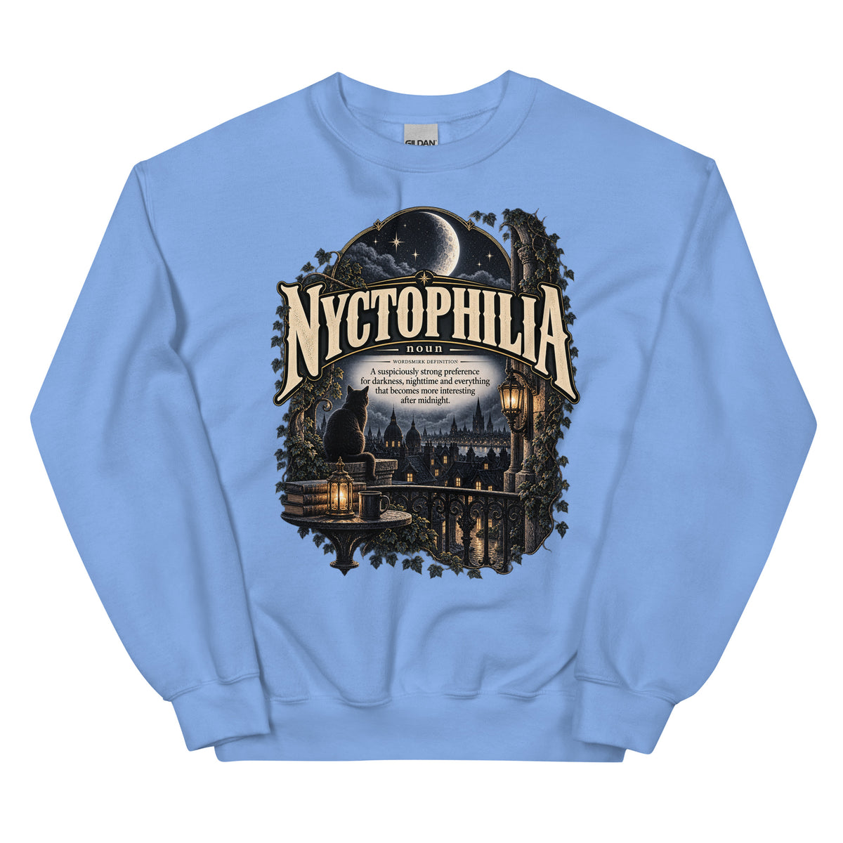 Nyctophilia Sweatshirt – Night Lover Definition Pullover - WordSmirk™ | Obscure Word Shirts, Hoodies & Gifts