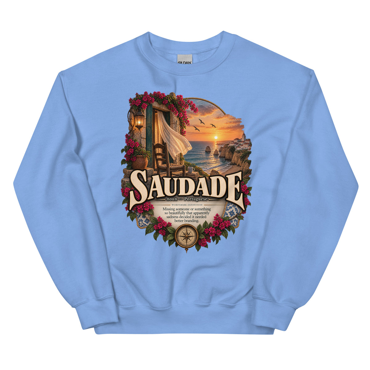 Saudade Sweatshirt – Portuguese Word Definition Pullover - WordSmirk™ | Obscure Word Shirts, Hoodies & Gifts