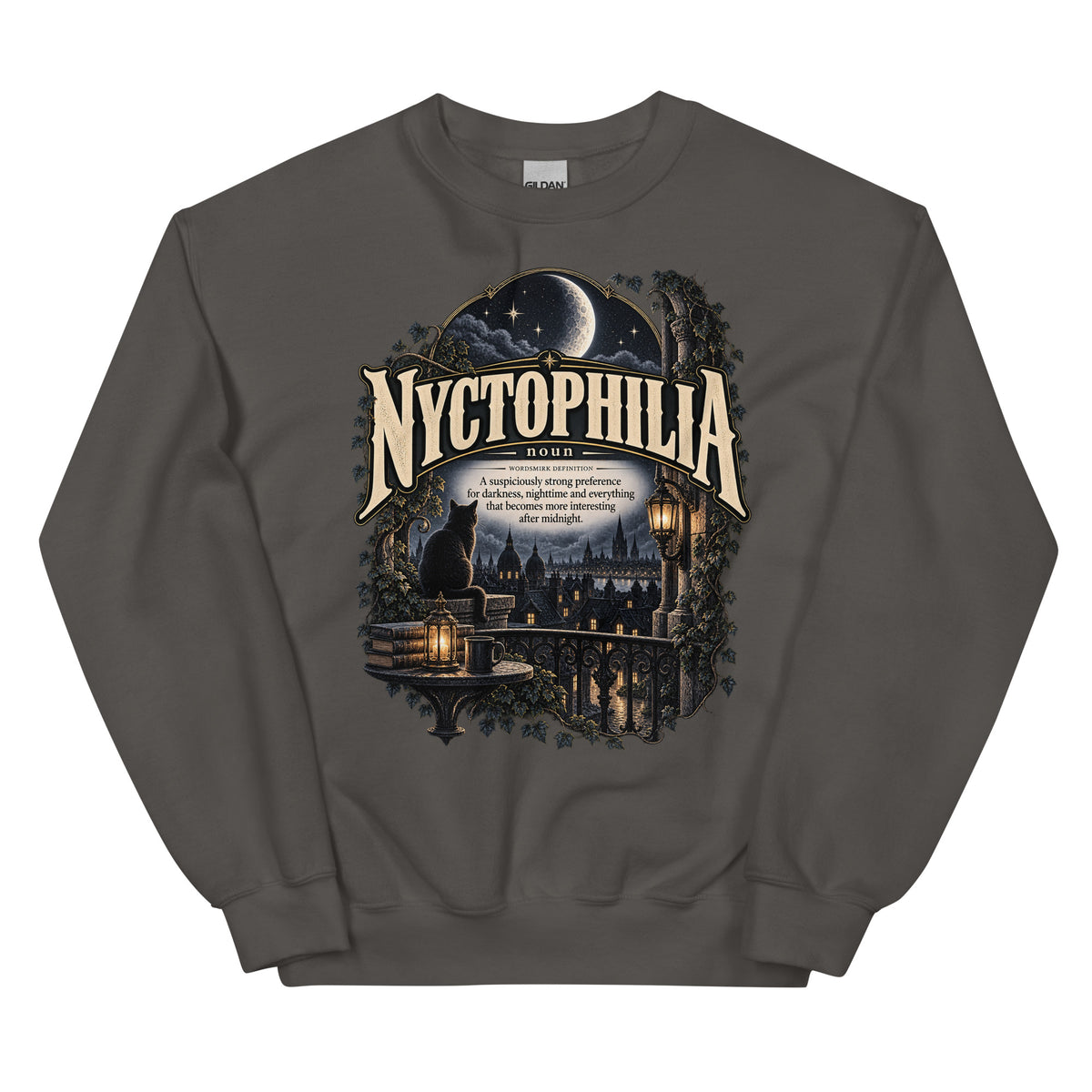 Nyctophilia Sweatshirt – Night Lover Definition Pullover - WordSmirk™ | Obscure Word Shirts, Hoodies & Gifts