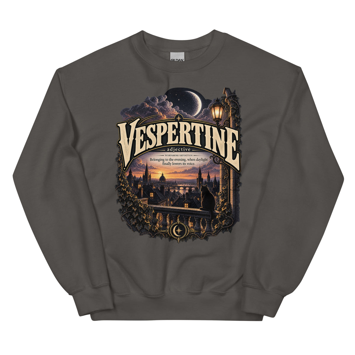 Vespertine Sweatshirt – Evening Lover Definition Pullover - WordSmirk™ | Obscure Word Shirts, Hoodies & Gifts