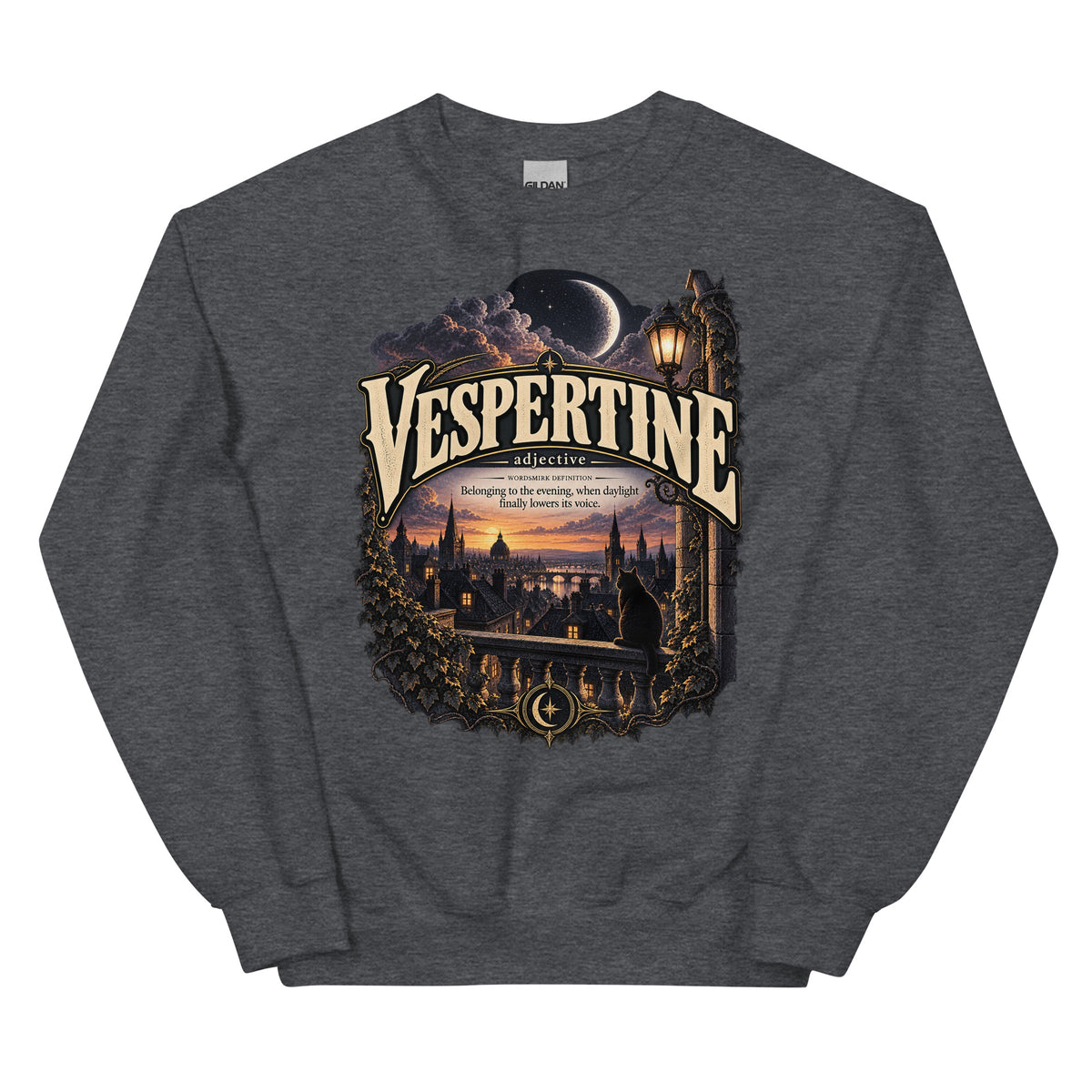 Vespertine Sweatshirt – Evening Lover Definition Pullover - WordSmirk™ | Obscure Word Shirts, Hoodies & Gifts