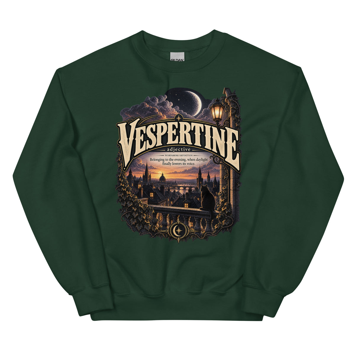 Vespertine Sweatshirt – Evening Lover Definition Pullover - WordSmirk™ | Obscure Word Shirts, Hoodies & Gifts