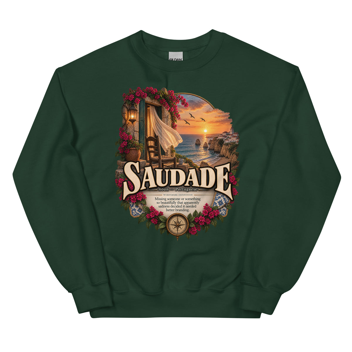 Saudade Sweatshirt – Portuguese Word Definition Pullover - WordSmirk™ | Obscure Word Shirts, Hoodies & Gifts