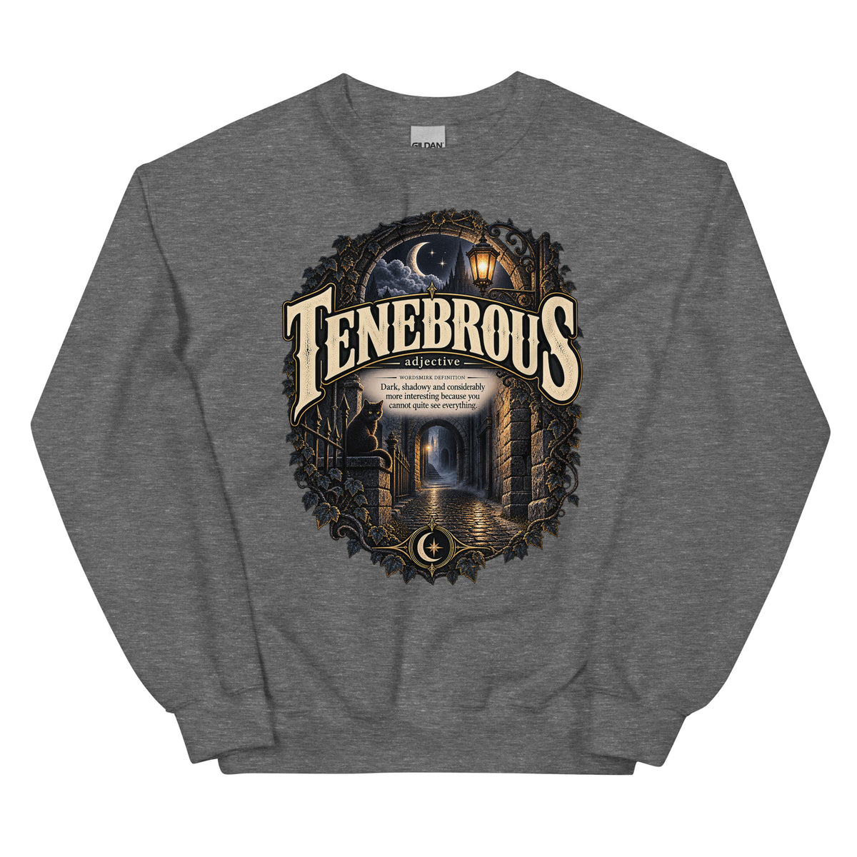 Tenebrous Sweatshirt – Dark Aesthetic Definition Pullover - WordSmirk™ | Obscure Word Shirts, Hoodies & Gifts