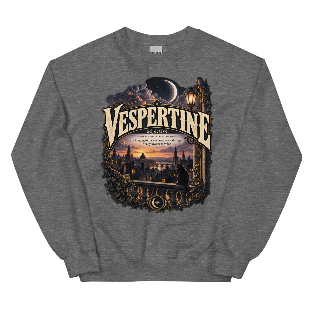 Vespertine Sweatshirt – Evening Lover Definition Pullover - WordSmirk™ | Obscure Word Shirts, Hoodies & Gifts
