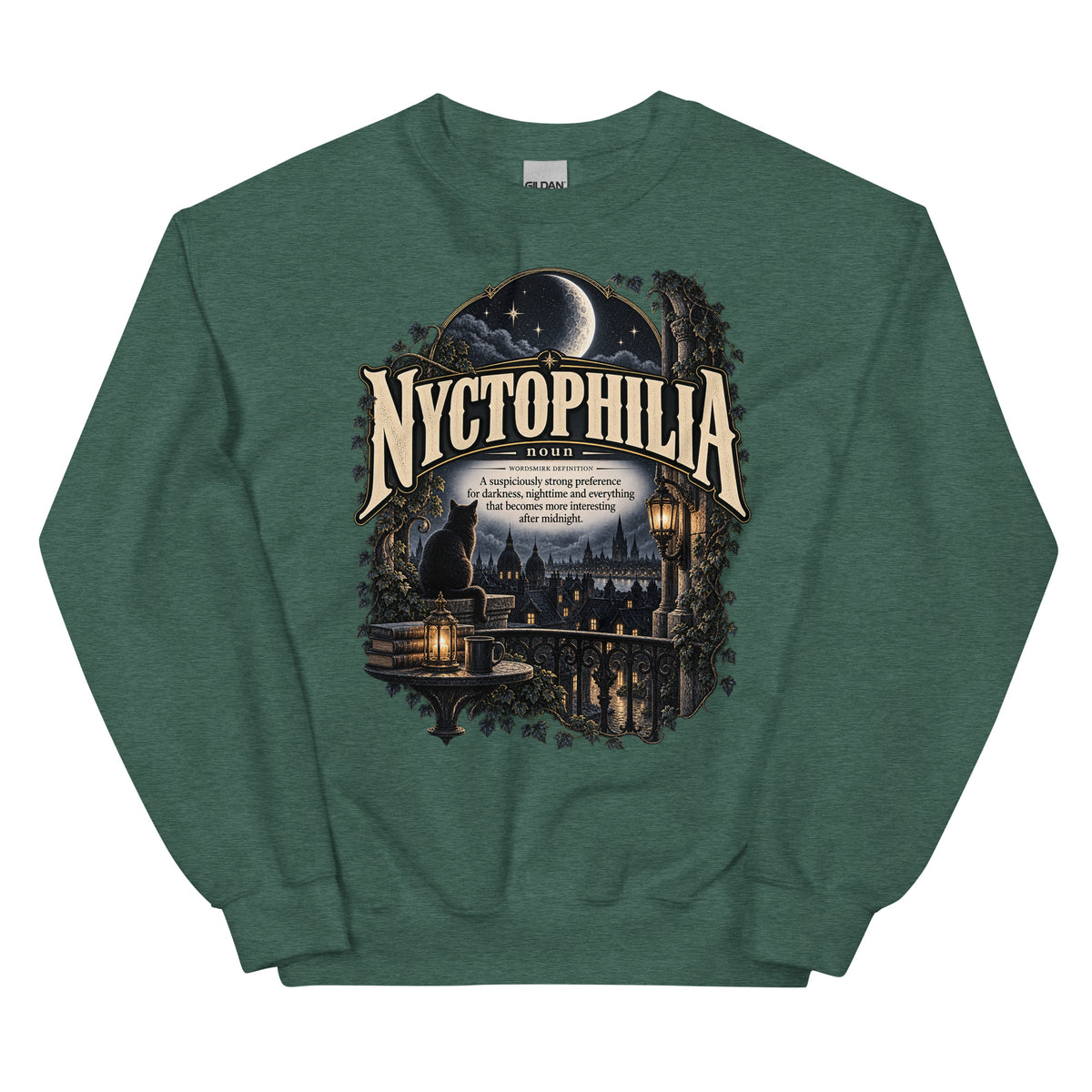 Nyctophilia Sweatshirt – Night Lover Definition Pullover - WordSmirk™ | Obscure Word Shirts, Hoodies & Gifts