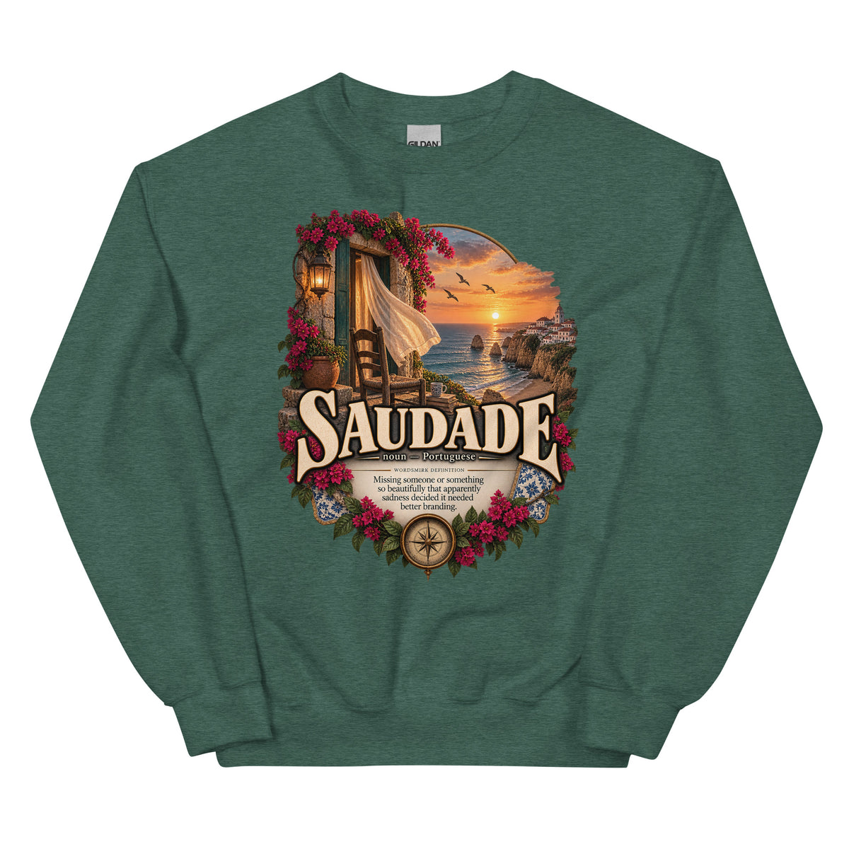 Saudade Sweatshirt – Portuguese Word Definition Pullover - WordSmirk™ | Obscure Word Shirts, Hoodies & Gifts