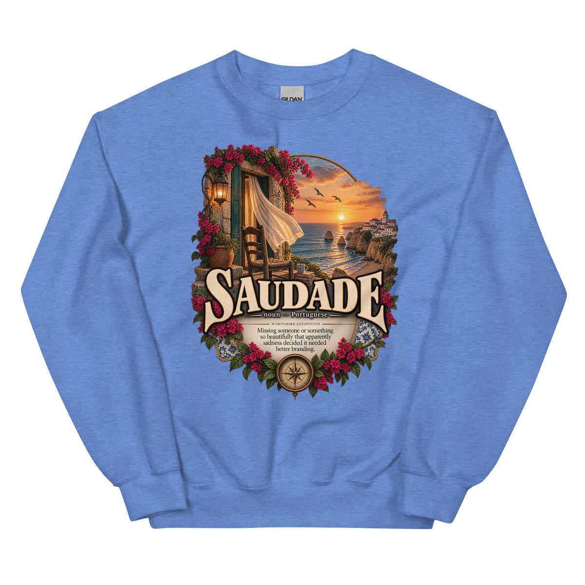 Saudade Sweatshirt – Portuguese Word Definition Pullover - WordSmirk™ | Obscure Word Shirts, Hoodies & Gifts