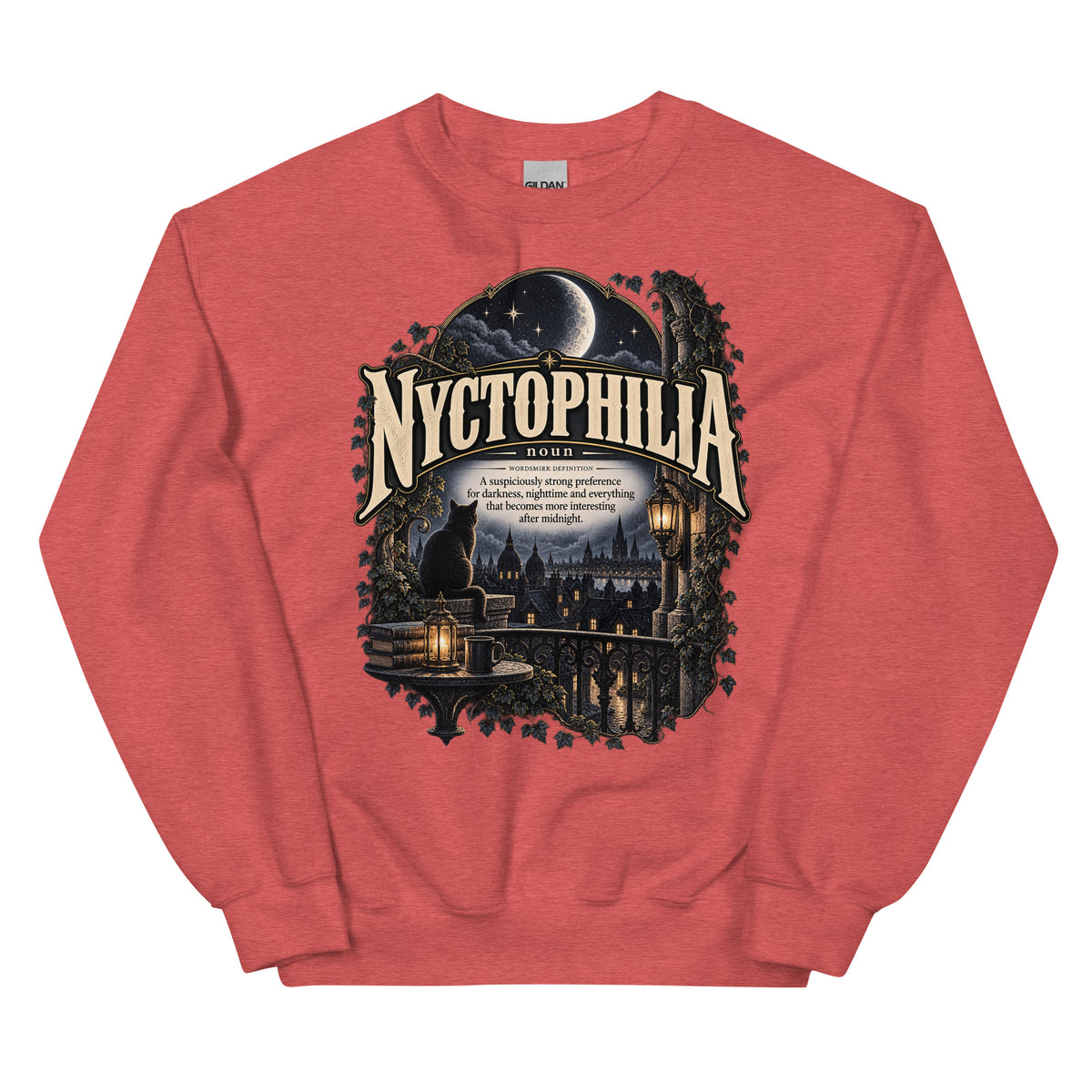 Nyctophilia Sweatshirt – Night Lover Definition Pullover - WordSmirk™ | Obscure Word Shirts, Hoodies & Gifts