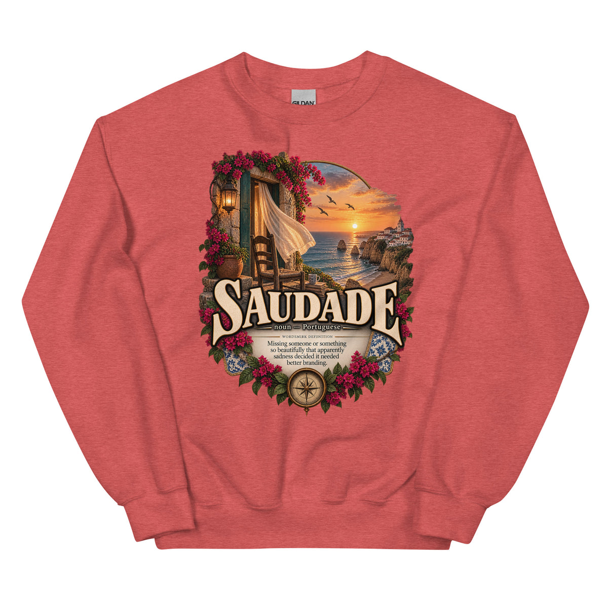 Saudade Sweatshirt – Portuguese Word Definition Pullover - WordSmirk™ | Obscure Word Shirts, Hoodies & Gifts