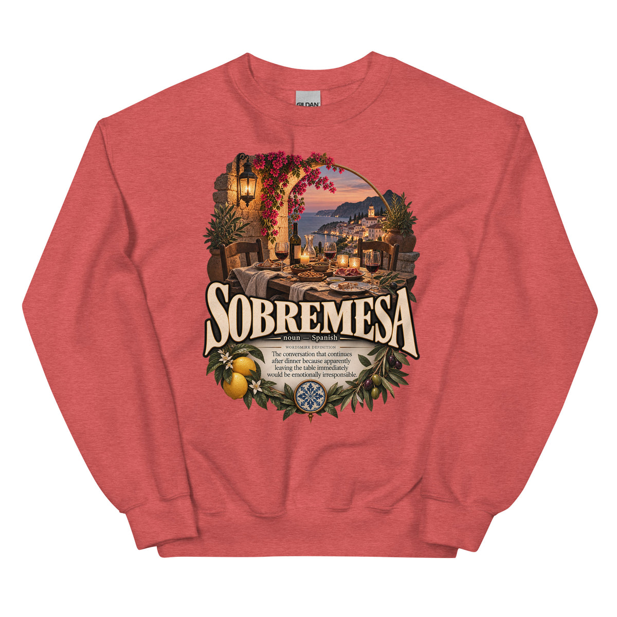 Sobremesa Sweatshirt – Spanish Word Definition Pullover - WordSmirk™ | Obscure Word Shirts, Hoodies & Gifts