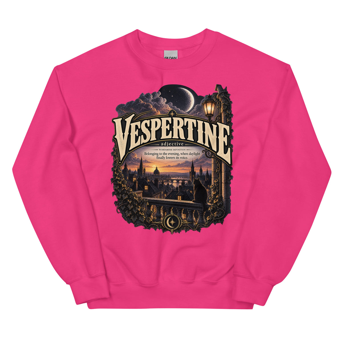 Vespertine Sweatshirt – Evening Lover Definition Pullover - WordSmirk™ | Obscure Word Shirts, Hoodies & Gifts