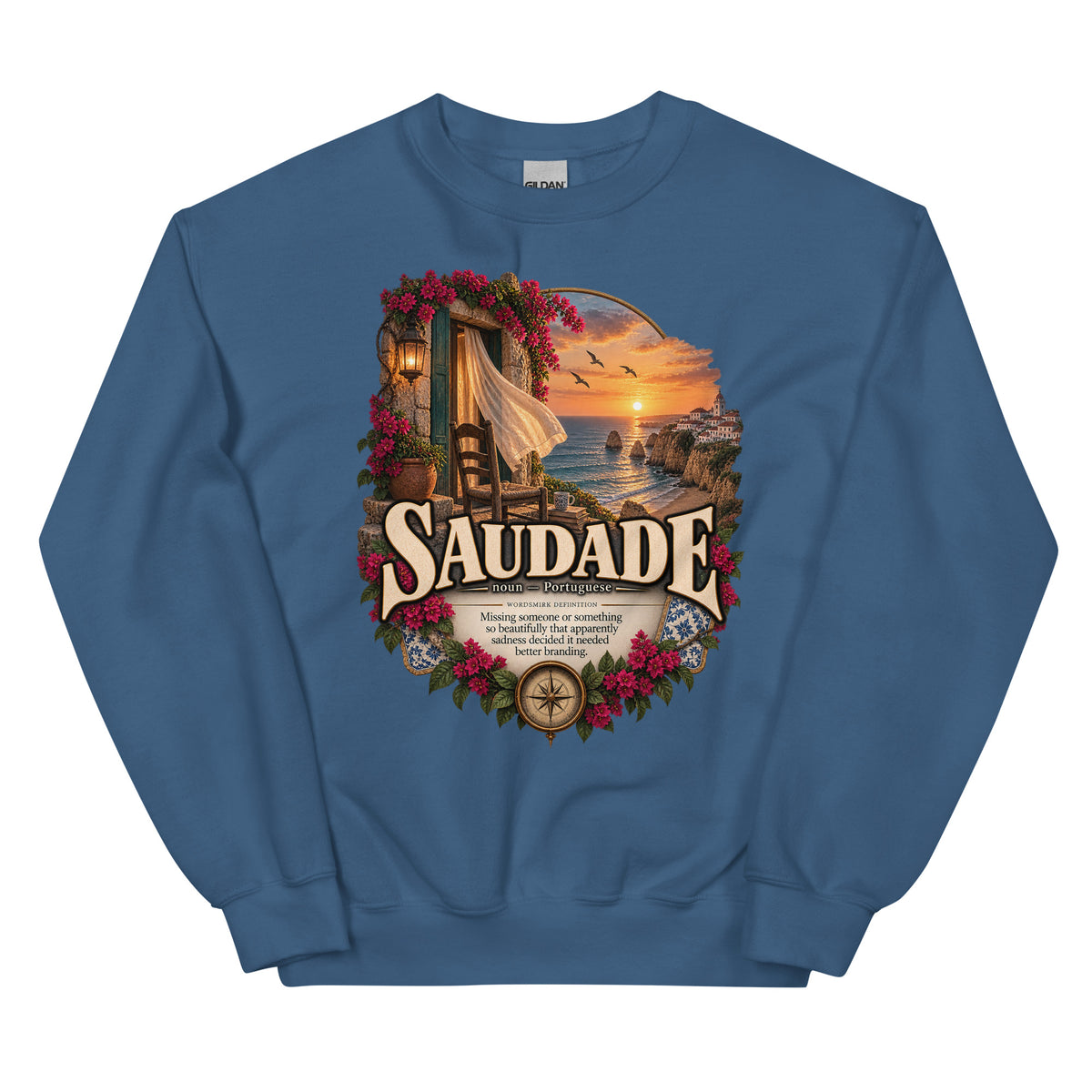 Saudade Sweatshirt – Portuguese Word Definition Pullover - WordSmirk™ | Obscure Word Shirts, Hoodies & Gifts