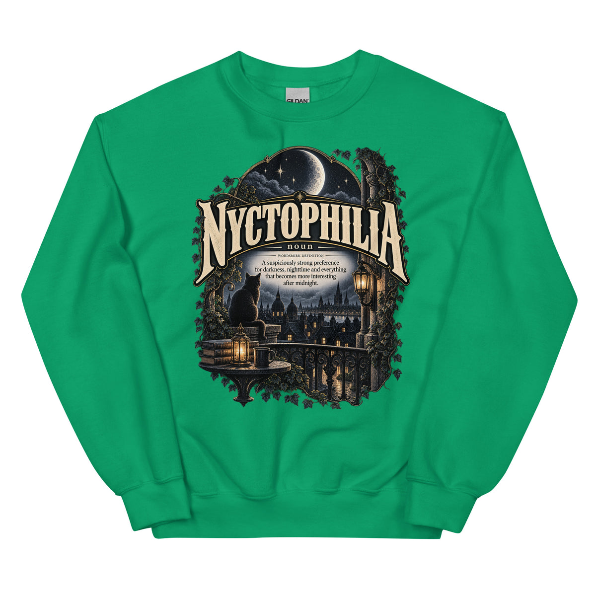 Nyctophilia Sweatshirt – Night Lover Definition Pullover - WordSmirk™ | Obscure Word Shirts, Hoodies & Gifts