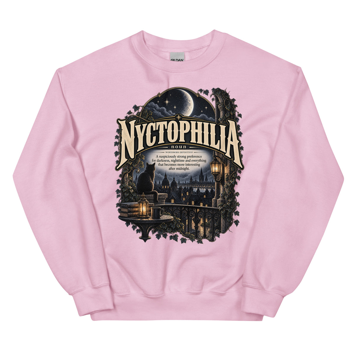Nyctophilia Sweatshirt – Night Lover Definition Pullover - WordSmirk™ | Obscure Word Shirts, Hoodies & Gifts