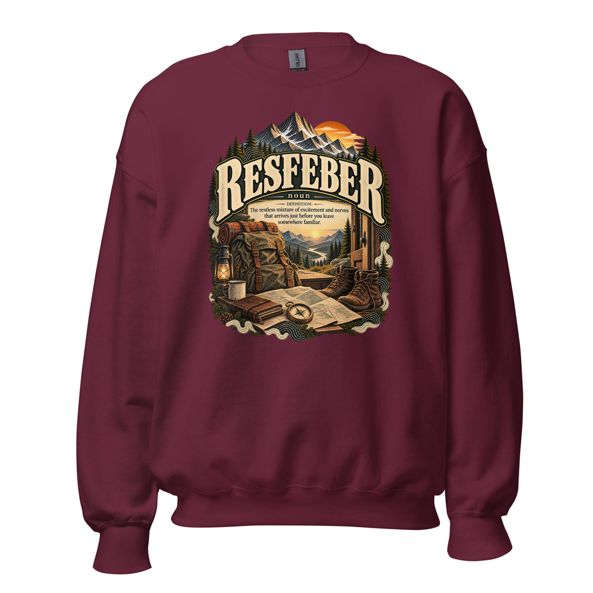 Resfeber Sweatshirt – Travel Anticipation Definition Pullover - WordSmirk™ | Obscure Word Shirts, Hoodies & Gifts